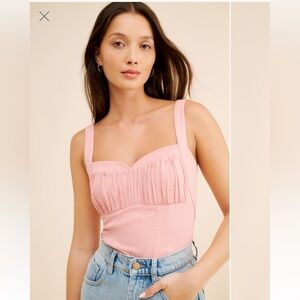 NWT Women's Free People Sasha Corset Top Pink Size L